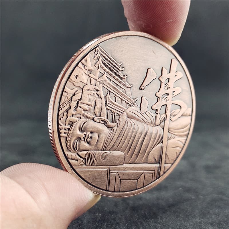 Tourist Attractions Commemorative Coins Dunhuang Buddha Coins Buddha Medals Retro Coins Relief Commemorative Medals Live Broadcast Commemorative Coins