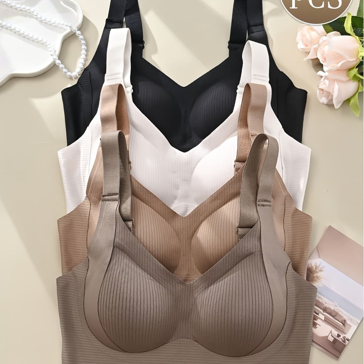 Full Cup Shaping Underwear Women Large Bust Minimizing Bra Anti-Sagging Plus Size Seamless Side Boob Control Women's Cotton Bra