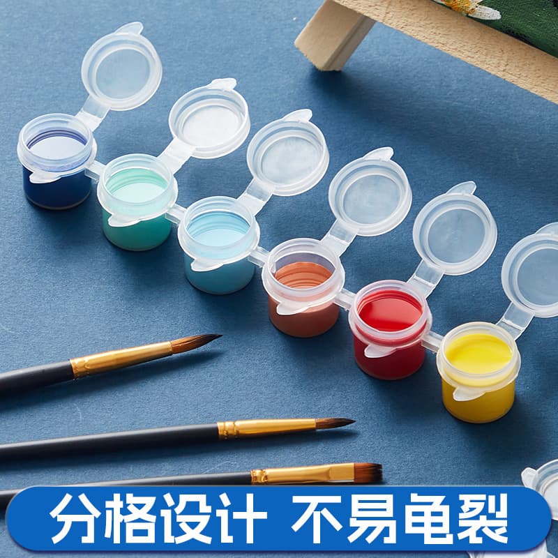 Six-piece paint box 3ml digital oil painting 2ml acrylic watercolor packaging plastic plaster doll paint strip empty box