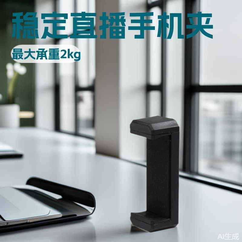 One-word mobile phone clip gopro SLR bracket green screen live broadcast mobile phone clip diamond E-shaped clip green screen live broadcast