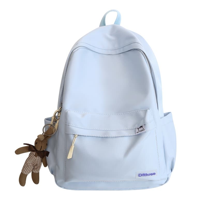 New Cross-Border Large Capacity Backpack, Solid Color, Simple and Versatile, for Primary and Secondary School Students, Women's Double Shoulder Bag