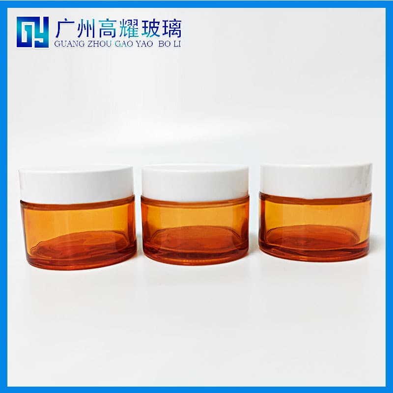 Transparent Universal Glass Cream Jar 50g for Face Cream, Eye Cream, Round Straight Mask 1032 Pain Relief Cream Straight Round Jar