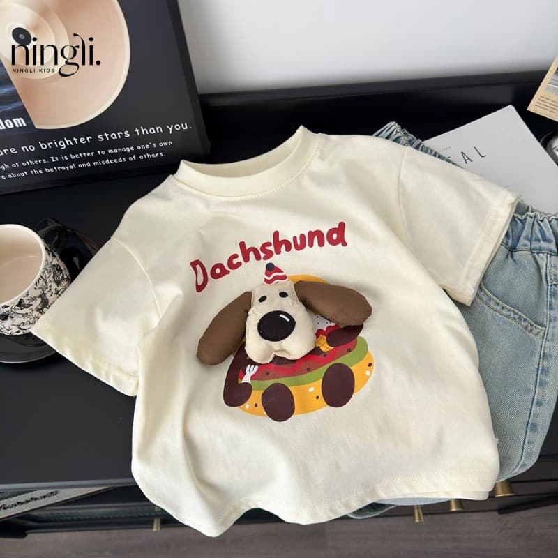 Pink House Girls' Korean-Style Cute Cartoon T-Shirt Summer New Short-Sleeve Unisex Top Trendy Base Shirt