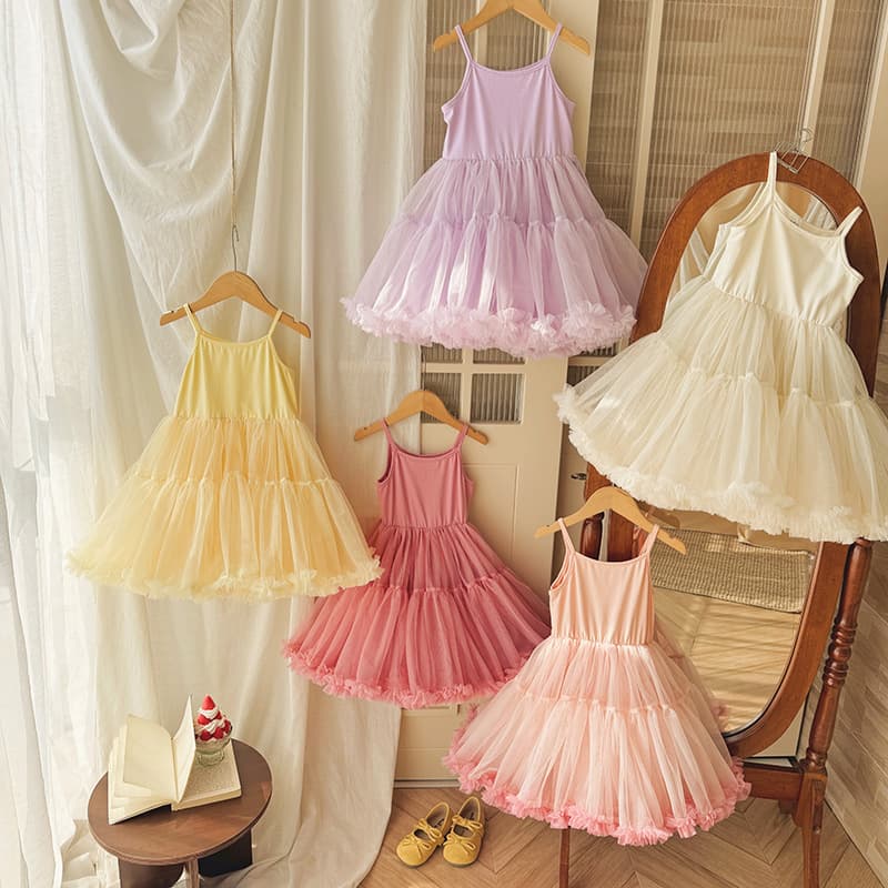 Mesh Girl's Princess Tutu Dress Birthday First Birthday Dress Children's Tutu Cake Dress Sweet Baby Dress