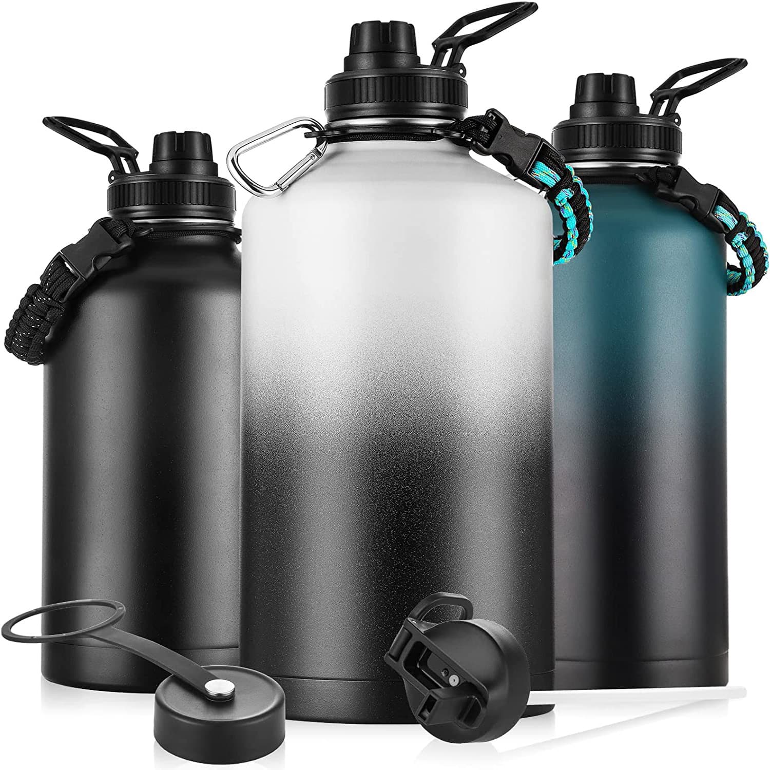Amazon Best Seller 64oz 87oz 128oz Double Wall 304 Stainless Steel Gallon Jug Outdoor Sports Water Bottle
