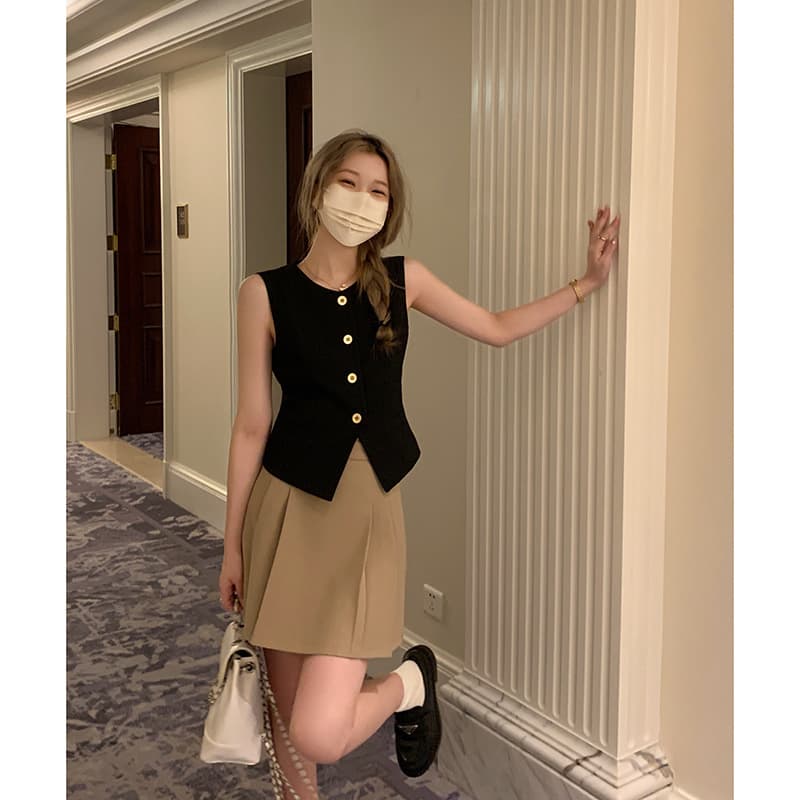 Berkeley Heiress Old Money Style Vest Women's Summer Casual Commute Sleeveless Top X6755
