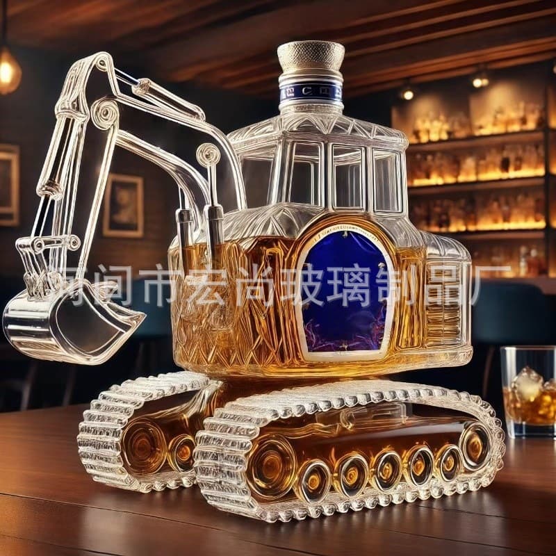 Cross-border glass wine bottles, special-shaped wine bottles, creative wine bottles, interesting whiskey bottle excavators, wine bottle processing