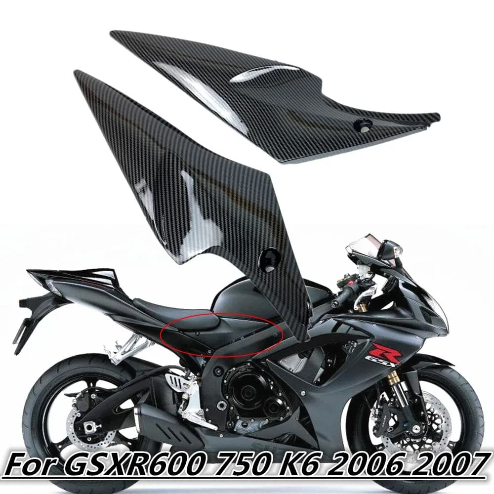 Carbon Black Fairing Side Cover for 06-07 Suzuki GSXR600 750 K6 Motorcycle Fuel Tank