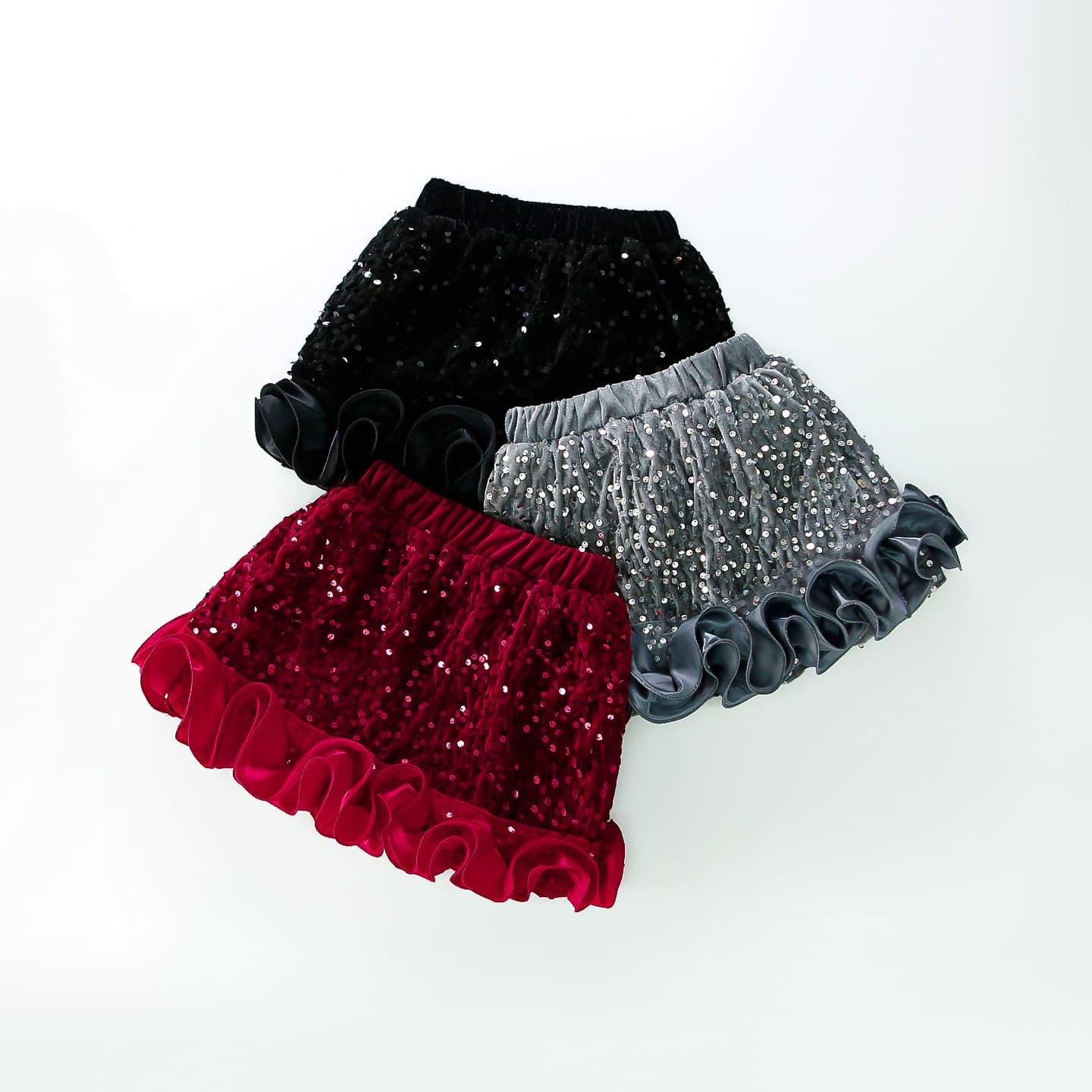 Girls Sequin Tutu Skirt Kids Pleated Short Skirt Little Fragrant Style Black Puffy Cake Skirt Baby Skirt Fall Winter