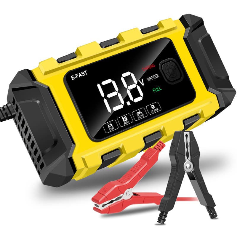 E-Fast Car Battery Charger Motorcycle Battery Charger 12V6A Smart Charger Battery