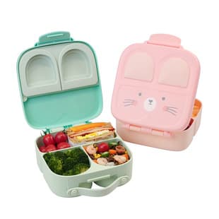 New Kids Bento Box Plastic Student Lunch Box Portable Divided Cute Meal Box Microwave Safe Lunch Box
