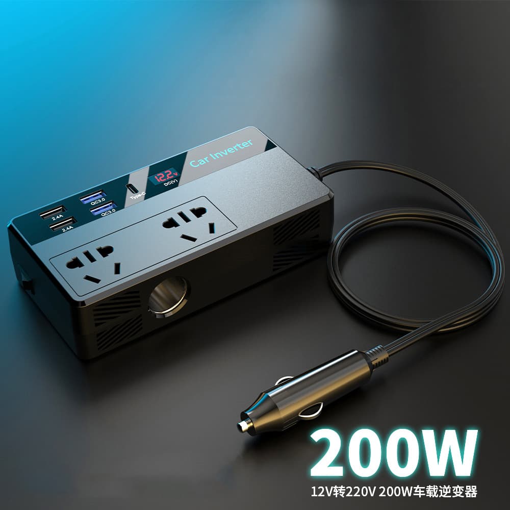 Car Mounted Inverter 12V to 220V Cigarette Lighter Power Converter Socket Fast Charge PDQC3.0 Car Power Inverter Adapter