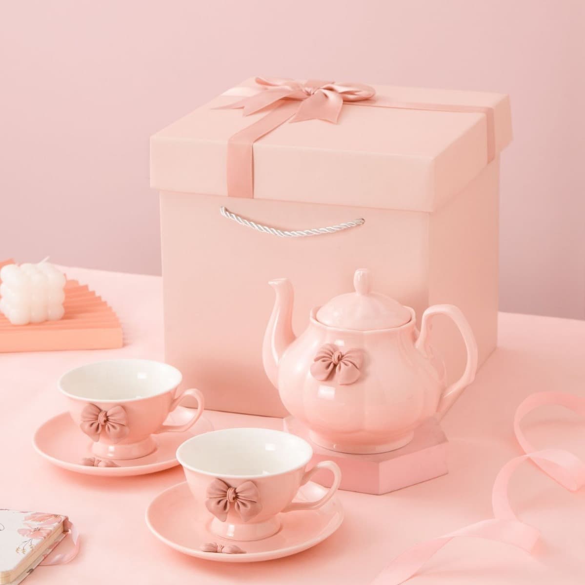 Trendy Light Luxury Ceramic Teapot Set for Home, Fairy Tea Set Fashionable Simple Afternoon Tea Teapot Cup Saucer Set