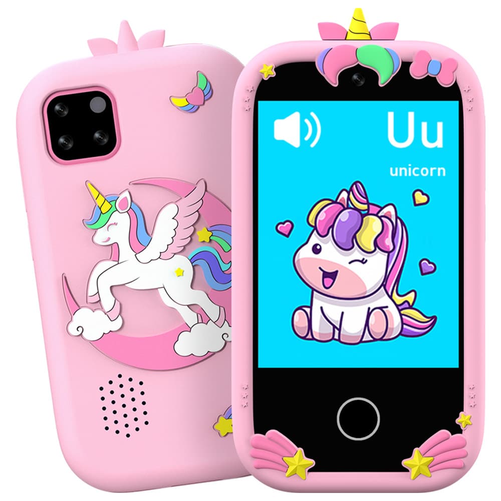 New dual-camera touchscreen children's phone, unicorn-themed educational early education machine, action camera, smart toy phone.