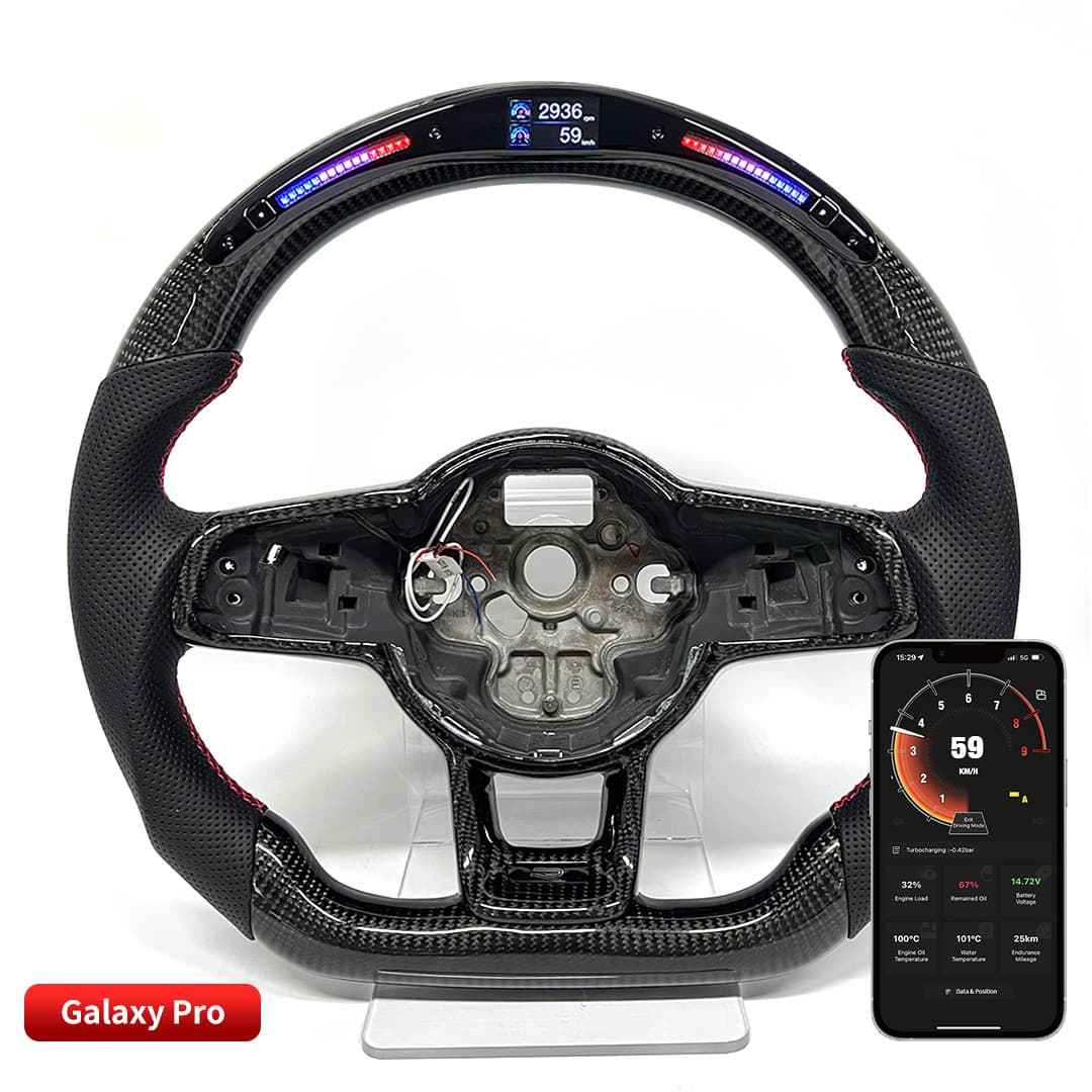 Suitable for Volkswagen GTI MK7 LED carbon fiber steering wheel controllable by mobile phone