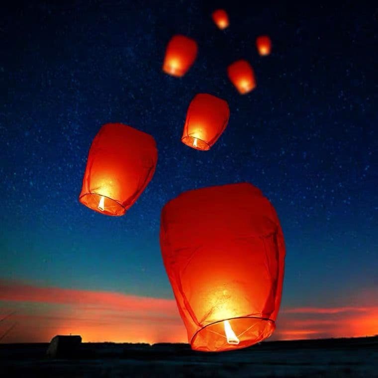 Kongming Lantern Viral High Aesthetics Large Wishing Lamp New Flame Retardant Thickened Blessing Creative Love Type Wholesale Single Piece