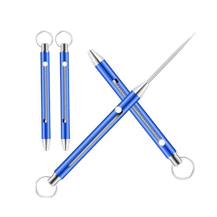 Portable Titanium Alloy Toothpick Spring Expandable Keychain Pendant Self-defense Weapon Camping Tool Tooth Cleaning Device