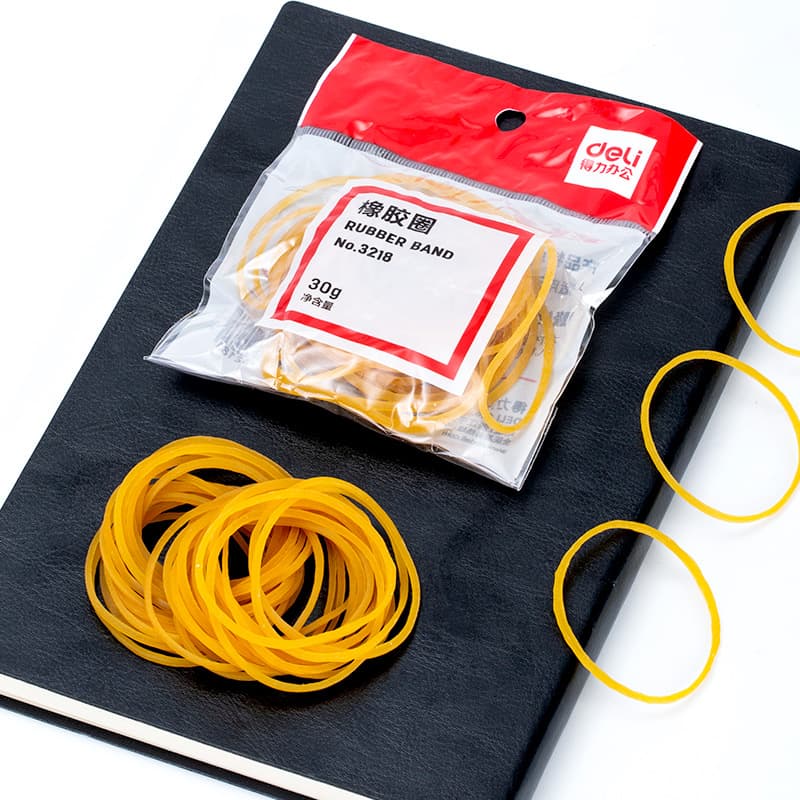 Deli Office Supplies 3218 Rubber Band Elastic Ring Floating Rubber Ring Elastic Band Latex Band 30g Circle Type