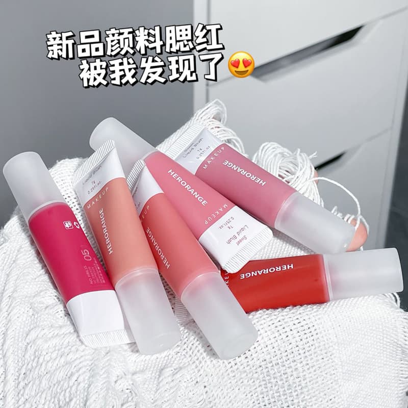 HERORANGE Monochrome Liquid Blush Matte Long-Lasting Blush Cream Korean Style Youthful Fair-Tone Affordable Cosmetics Rouge