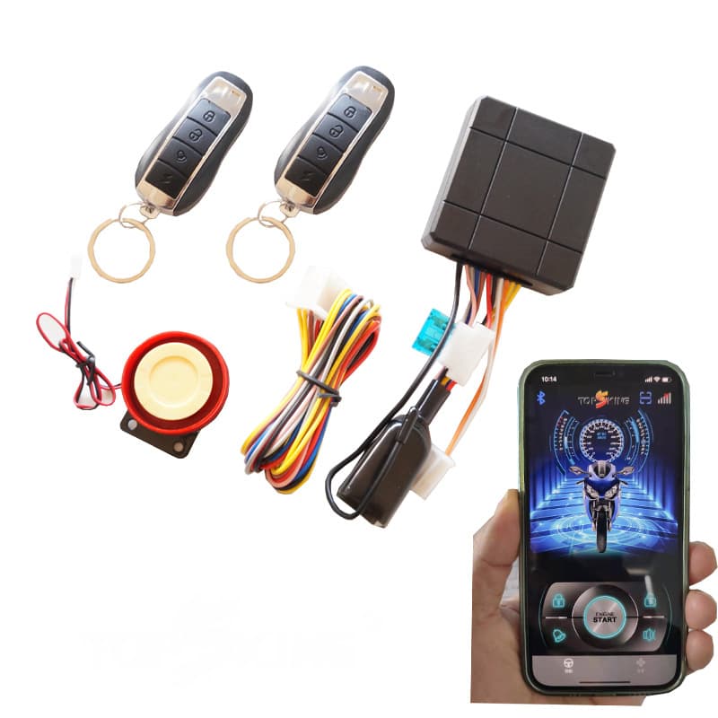 Strictly Selected 12V Universal Motorcycle Anti-Theft Alarm System with Mobile APP Bluetooth Start, English Neutral