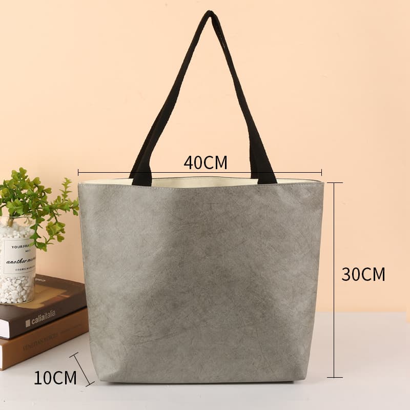 Custom DuPont Paper Bag Vintage Waterproof Commuter Bag Textured Handheld Gift Shopping Bag Corporate Advertising Logo Printing