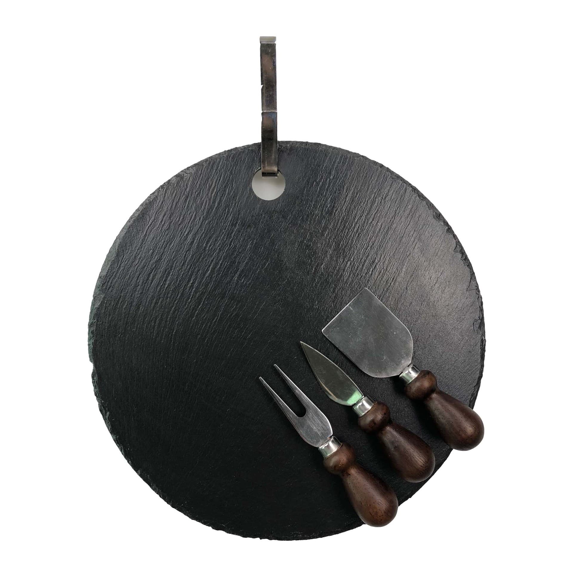 Natural Slate Material Round Stone Dinner Plate Placemat Kitchen Insulation Pad Slate Dinner Plate Set