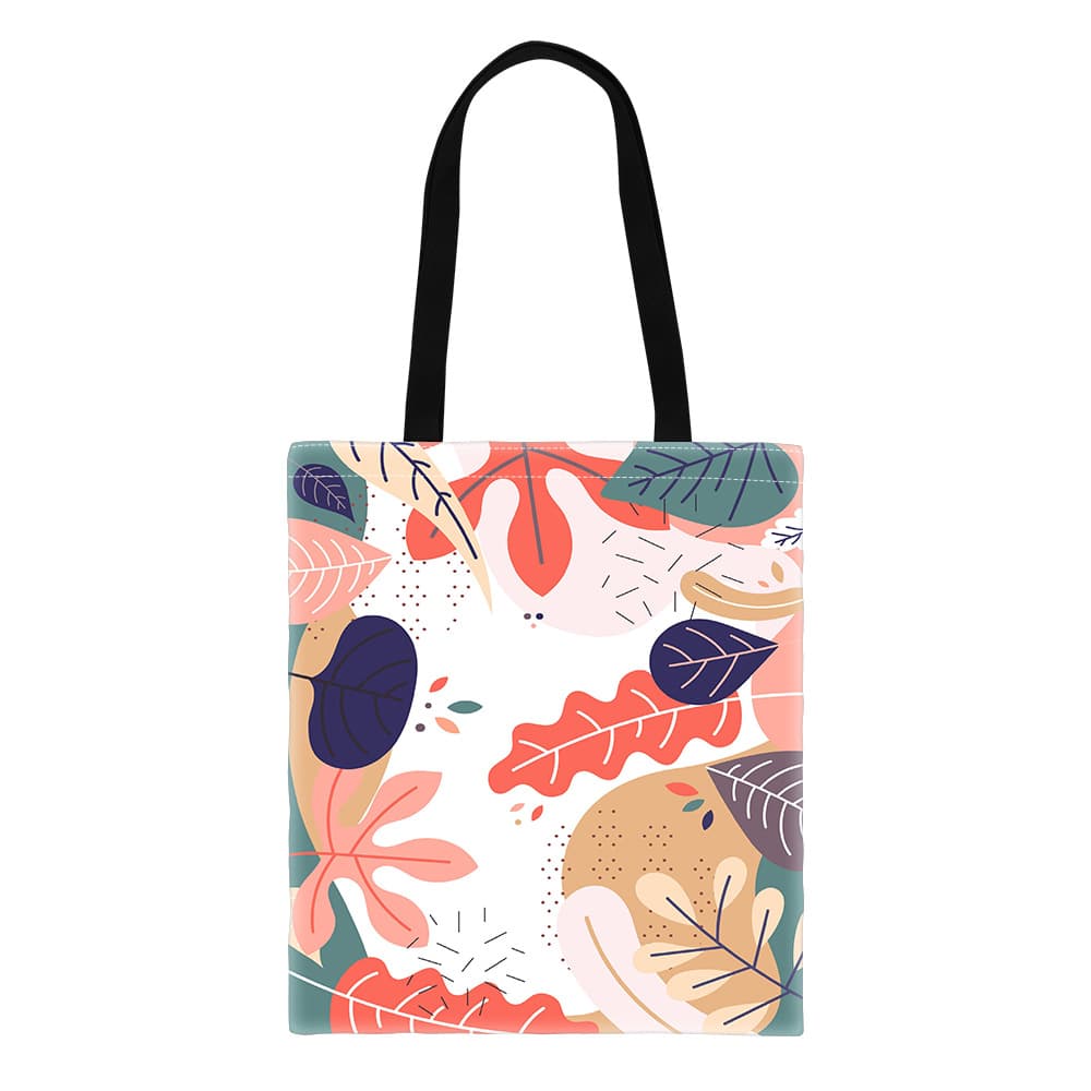 Customized double-sided printed portable canvas bag with pictures, flower storage bag, shoulder shopping bag, supports JIT/POD