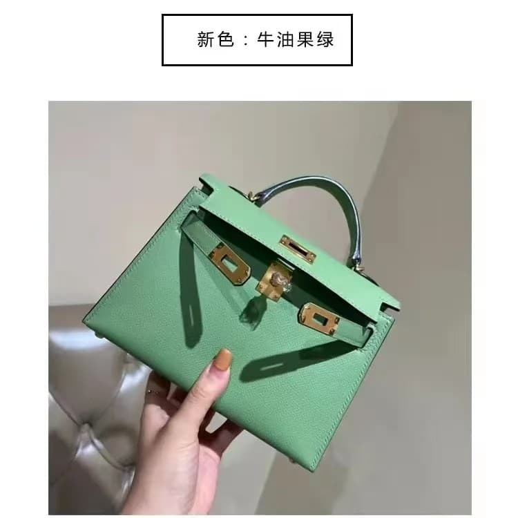 Genuine Leather 2nd Gen Mini Kelly Bag Women 2023 New High-End Light Luxury Women's Bag Versatile Shoulder Crossbody Small Bag