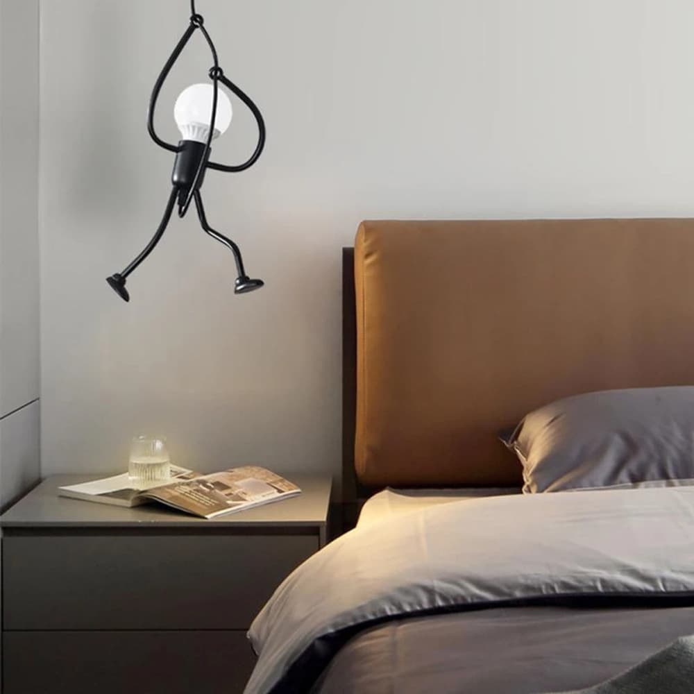 Wholesale European-style Little Man Pendant Light, Vintage Iron Art, Suitable for Restaurant, Coffee Shop, Clothing Store, Decorative Iron Man Lighting