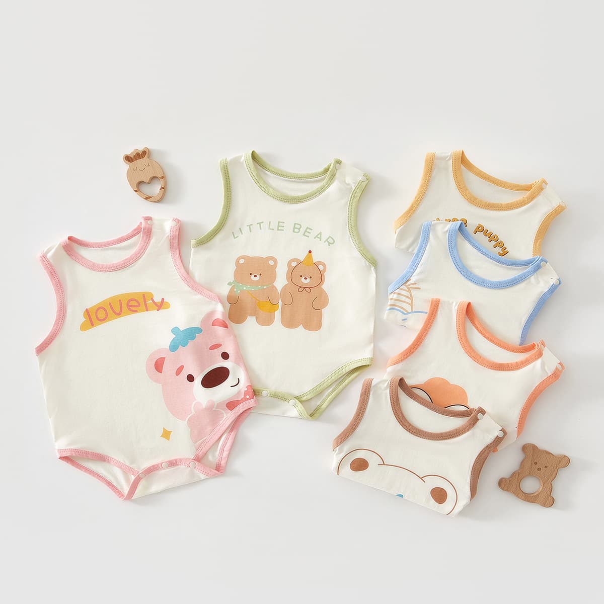 Baby Bodysuit Vest Summer Thin Newborn Triangle Romper Strap Sleeveless Onesie Breathable Clothes
