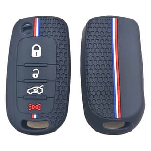 Silicone Key Case Cover Honeycomb Pattern for 4-Button Fiat 500X Egea Tipo Folding Key (3-Line Version)