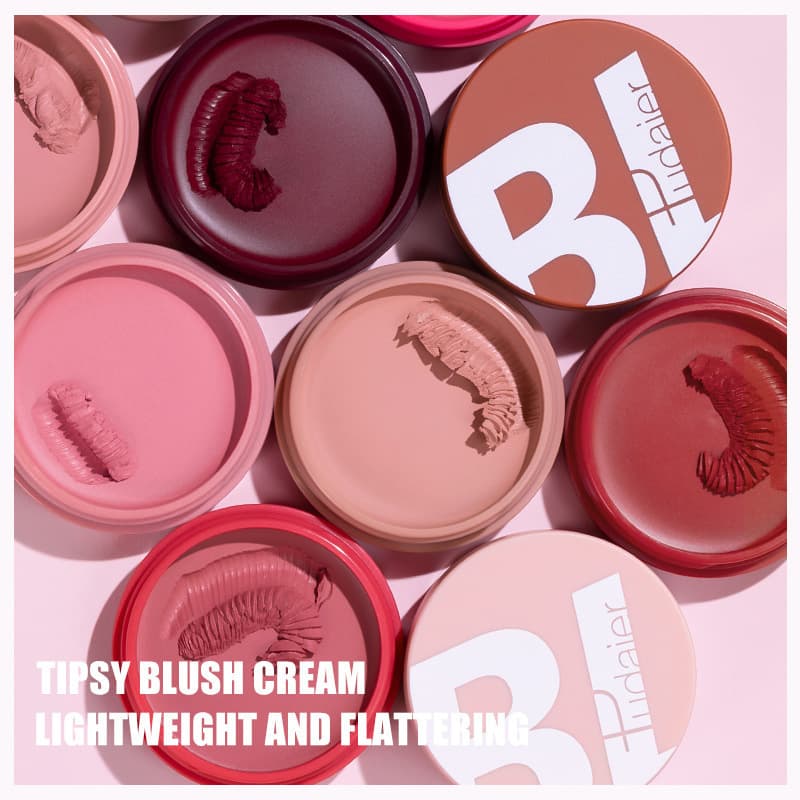 Pudaier 9-shade blush/blush cream with a matte, subtly smoky finish, naturally brightening and contouring effect.