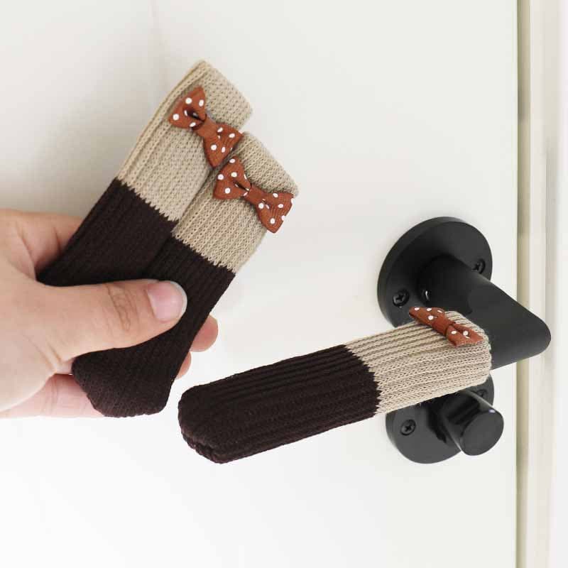Wholesale door handle protective covers, bathroom knitted wool silent anti-collision door handle covers, anti-theft door anti-collision covers