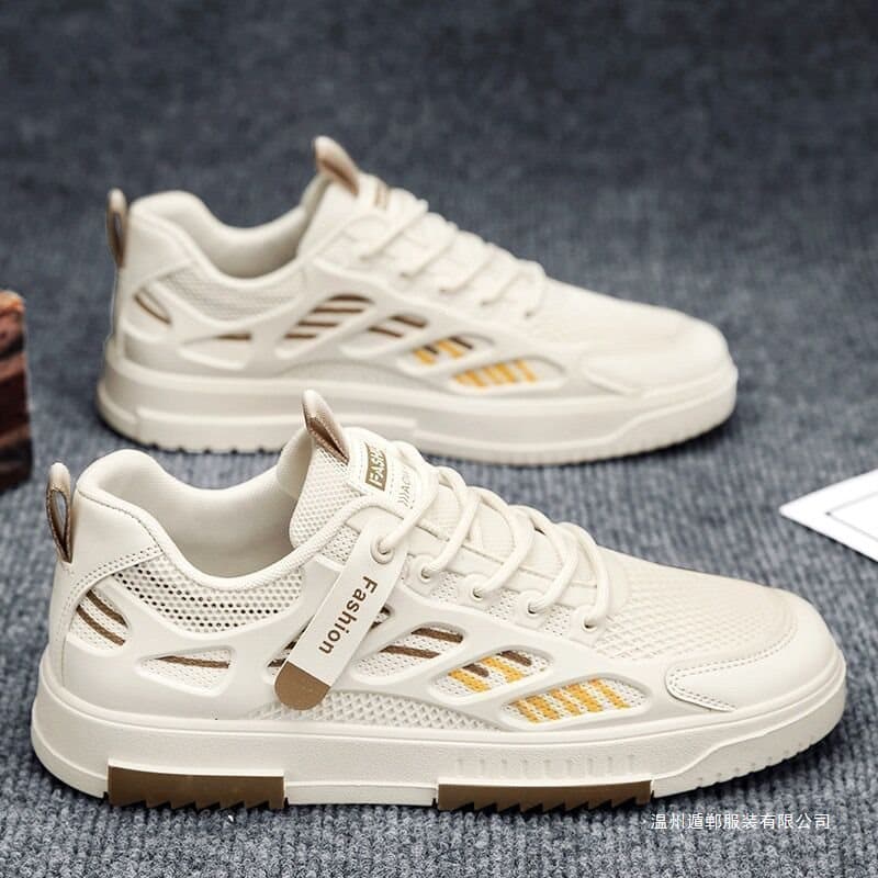 2026 Summer Men's Shoes Breathable Canvas Shoes Men's Trendy Versatile White Shoes Thick Sole Sports Leisure Flat Shoes Trendy Shoes