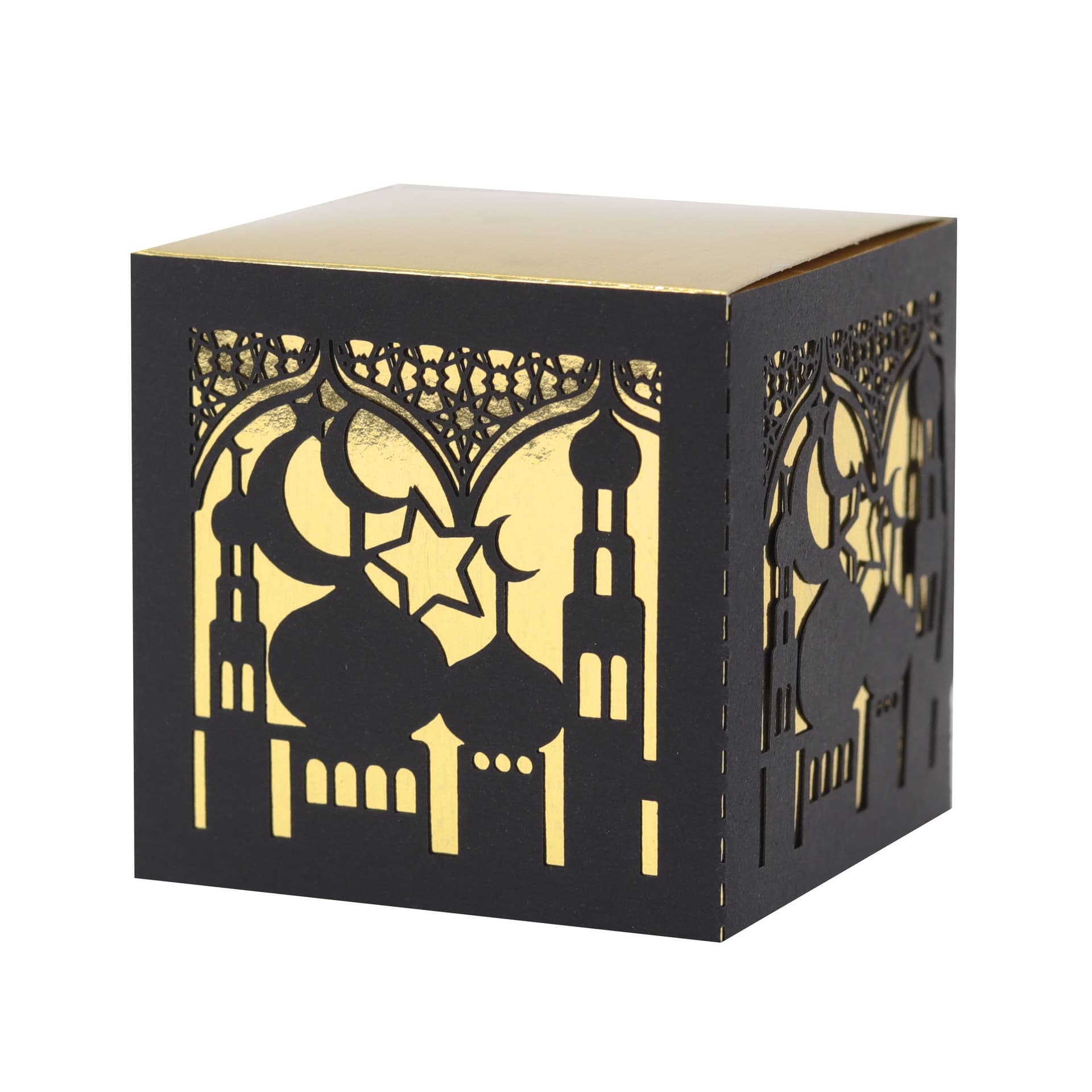 Cross-border Middle East Moon Black Wedding Candy Box Holiday Party Star Palace Candy Carton Factory Spot Wholesale