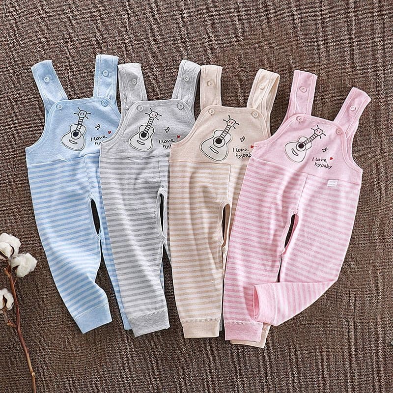 Children's overalls for men and women, cotton autumn pants, baby spring and autumn underwear, four-season belly protection pants 0-3 years old