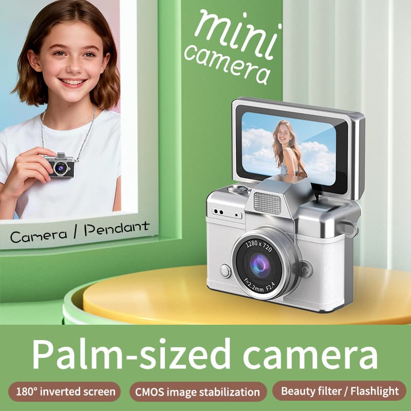Cross-border Thumb Flip Screen Mini Camera Student Campus Digital Camera HD Portable CCD Camera