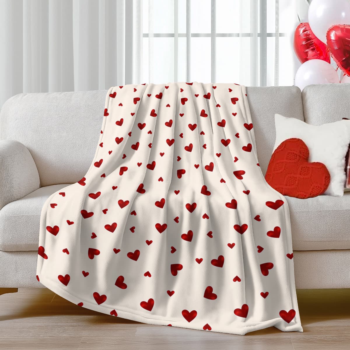 Valentine's Day Heart Bow Flannel Blanket Export Office Nap Shawl Small Throw Blanket Flannel Blanket
