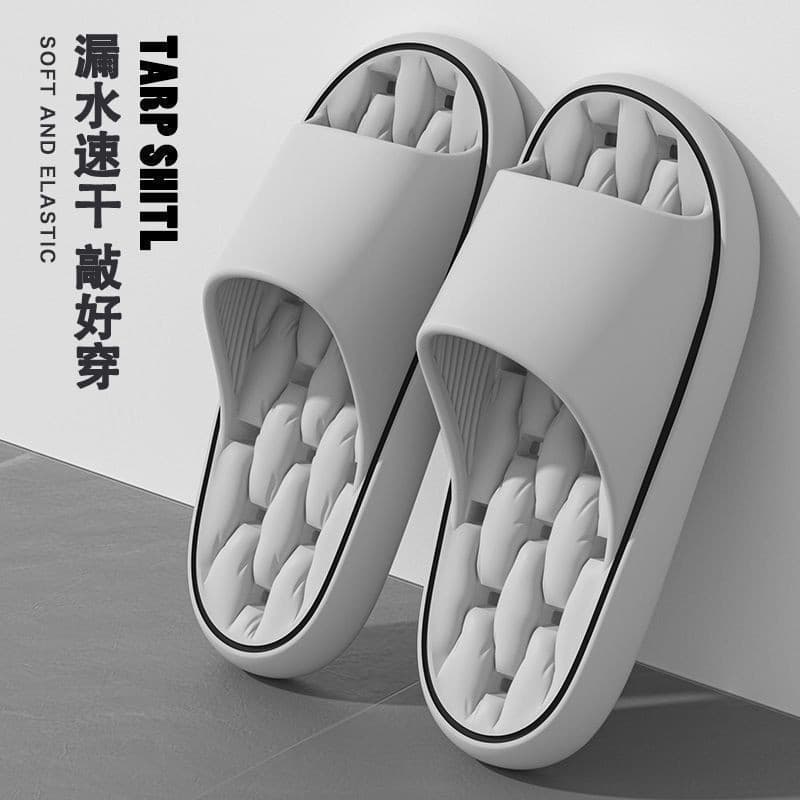 Men's Leaky Cooling Slippers, Bathroom Hollow Quick-Dry Non-Slip Slippers, Home Indoor Bathroom Soft Sole Odor-Resistant for Women Summer