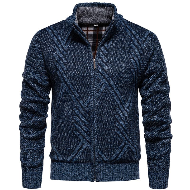 Cross-border New Men's Striped Cardigan Sweater Knit Jacket Autumn Winter New Casual Knitwear for Men