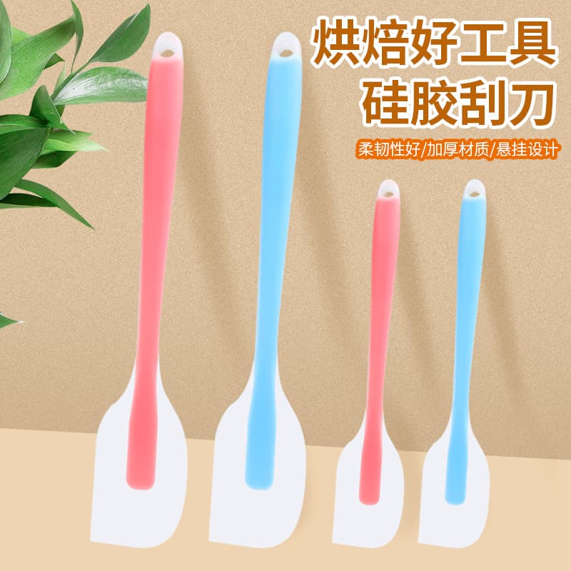 Factory In-Stock Assorted Sizes Semi-Transparent Silicone Spatula Baking Tool Mixing Spatula Cake Cream Spreader