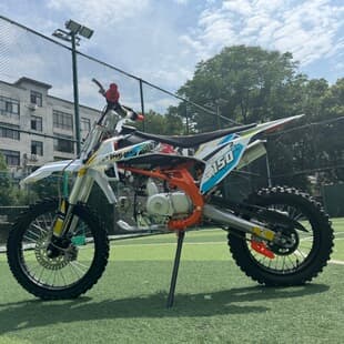 125CC Competition Off-Road Motorcycle with Front and Rear Hydraulic Disc Brakes, Inverted Hydraulic Aluminum Shock Absorbers, Trail and Stunt Racing