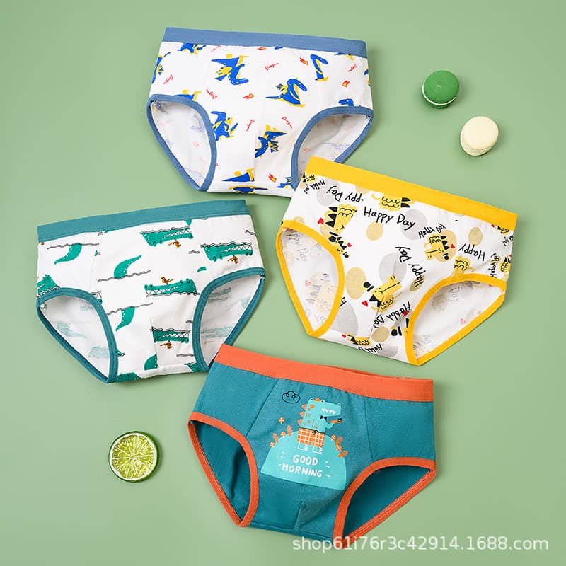 Boys' Triangle Cartoon Cotton Underwear, Printed Triangle Panties for Elementary and Middle School Students