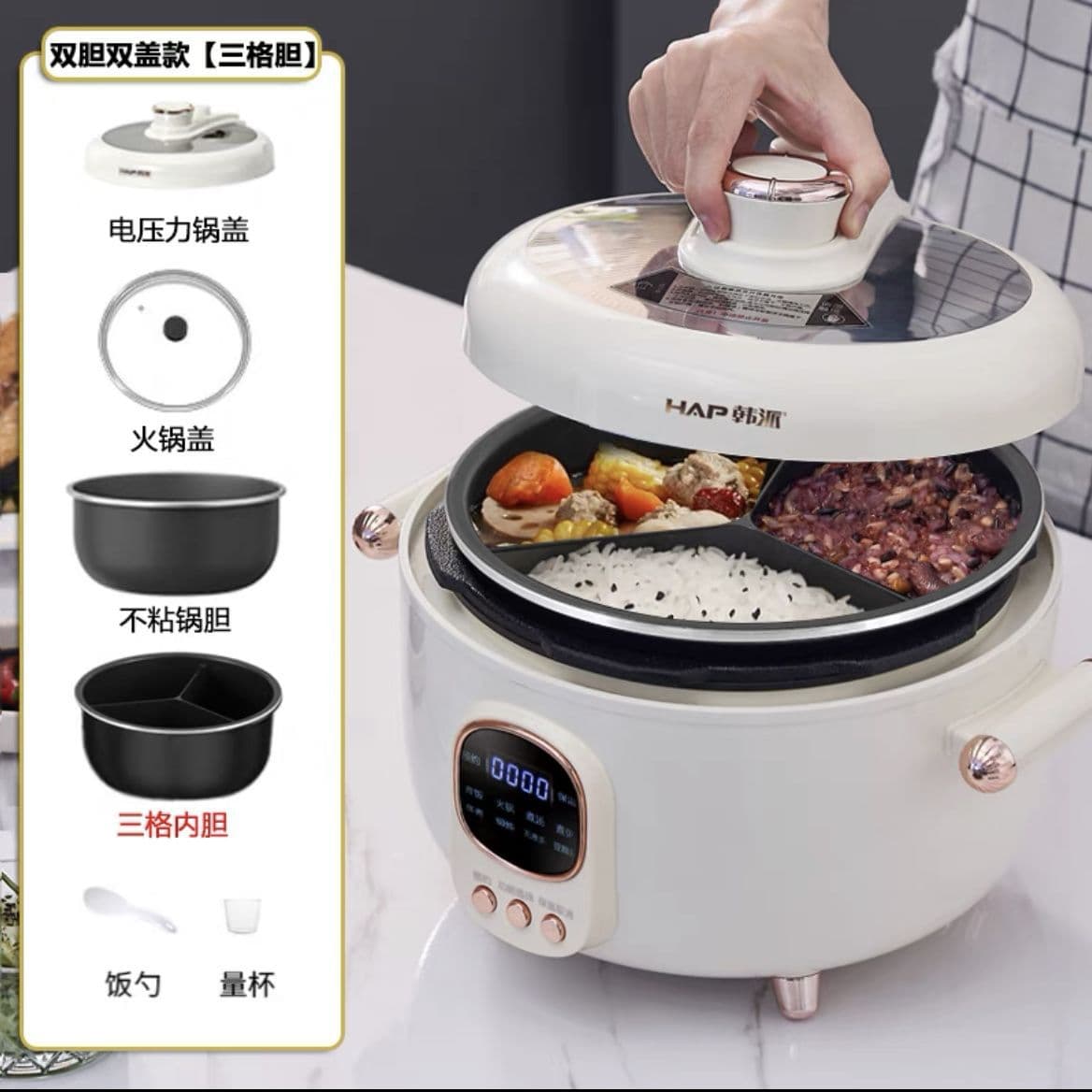 New Model Electric Pressure Cooker, Innovative Dual Pot, Smart Timer, Multi-functional Electric Hot Pot