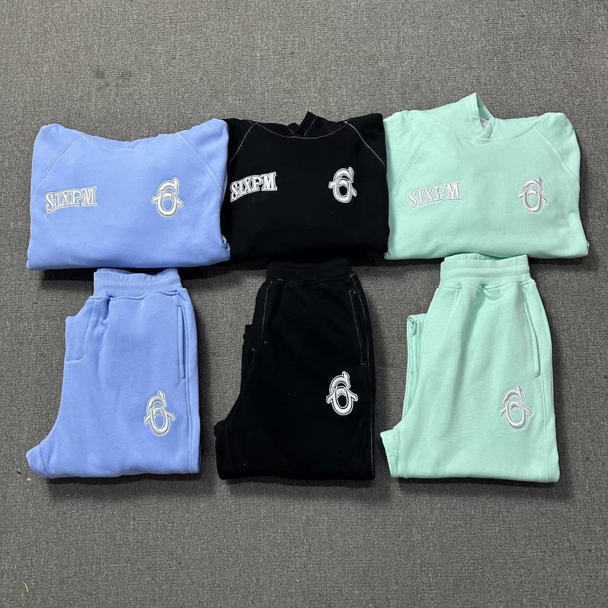 2024 new sweatshirt 6PM embroidered letters on the chest terry hooded sweatshirt European and American trendy men's and women's trousers suit
