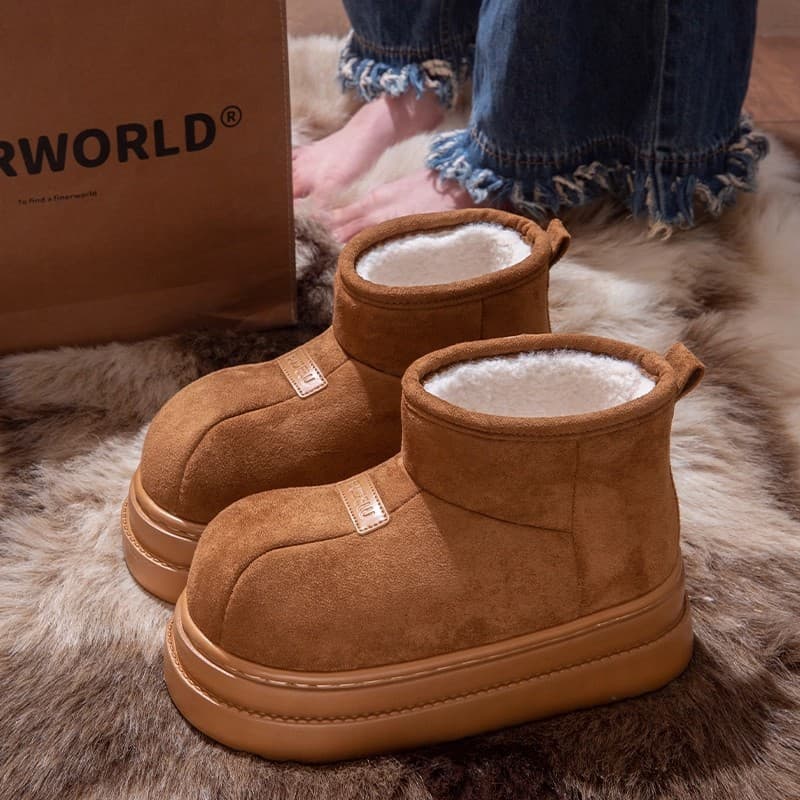 Thick Sole Warm Women's Cotton Shoes, 2025 New Style, Winter Outdoor Wear, Anti-Slip Anti-Odor, Plush Lined, "Cloud-like Comfort" Women's Slippers