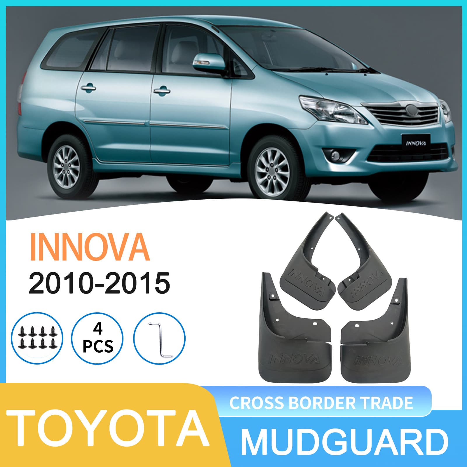 Fender for Toyota INNOVA 2011-2015 Foreign Trade Cross-border Innova Car Tire Mudguard