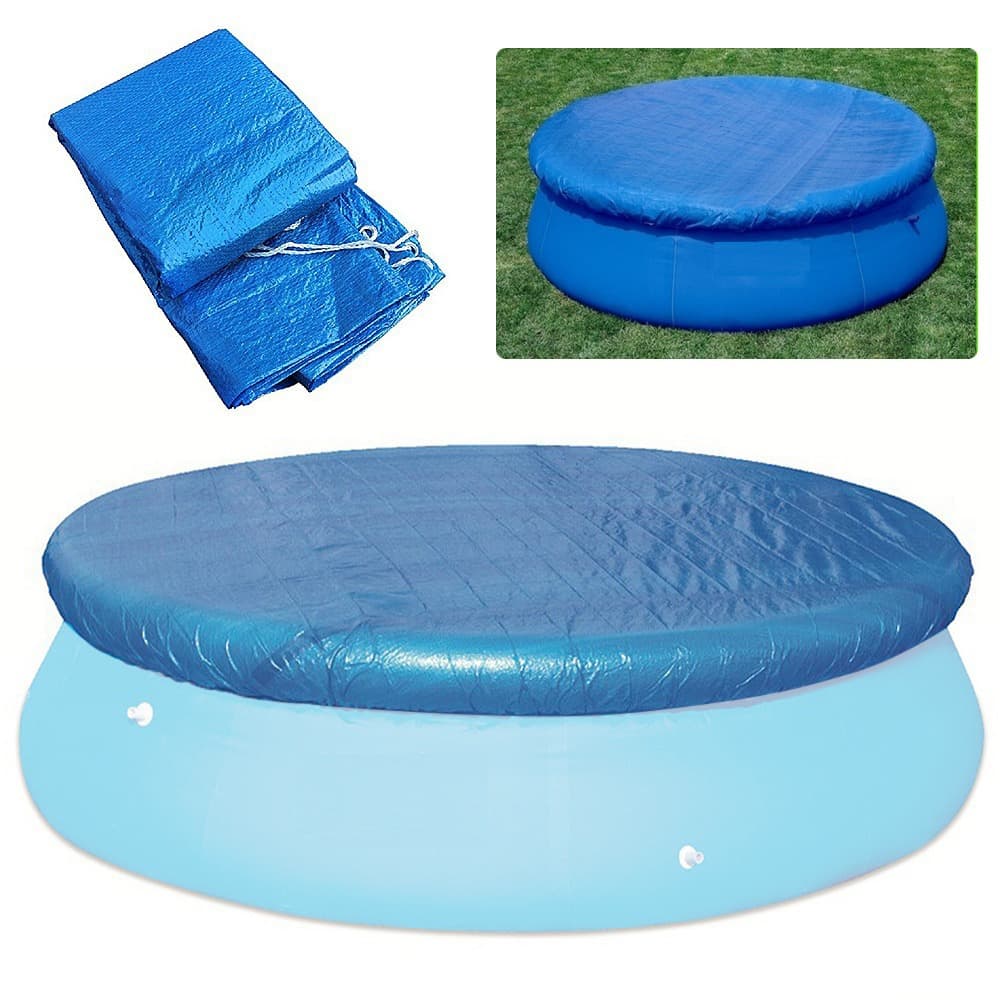 Swimming Pool Cover Tarpaulin PE Waterproof Rain Cover Dust-Proof Ground Cloth Pad Round Pool Cover Protective Film