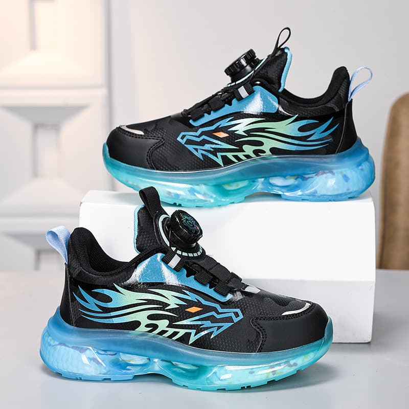 Children's Shoes, Big Kids' Rotating Button Shoes, Spring and Fall Kids' Sports Shoes, Boys' Mesh Breathable Casual Shoes, Girls' Shoes