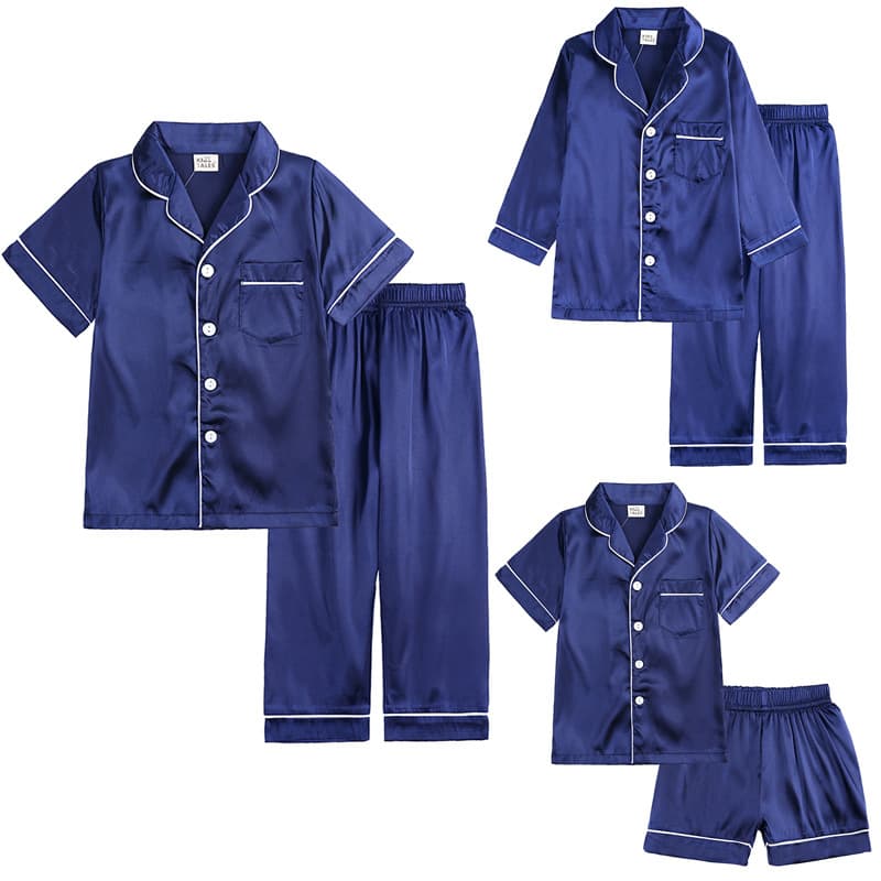 Kids Tales Summer Children's Silk-Like Homewear Set for Boys and Girls, Ice Silk Pajamas